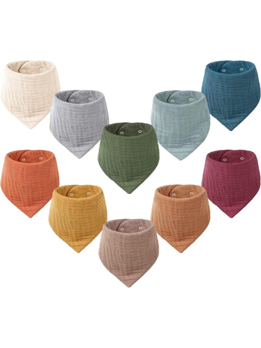 10 Pack Baby Muslin Bandana Bibs for Drooling, Teething, Soft & Absorbent